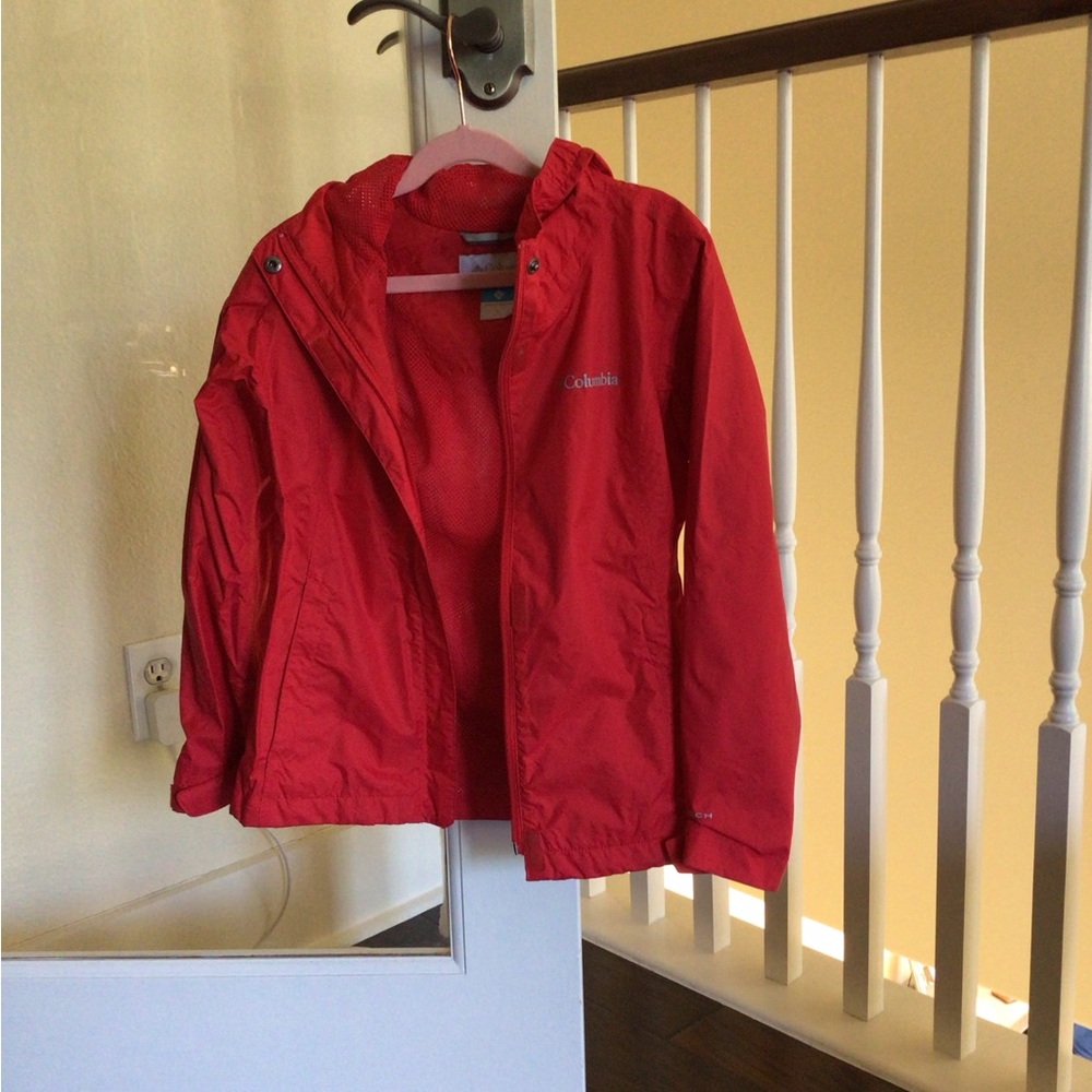 Columbia Red Raincoat Lightweight Jacket